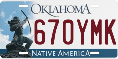 OK license plate 670YMK