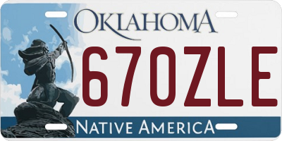 OK license plate 670ZLE