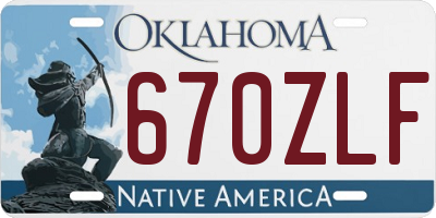 OK license plate 670ZLF