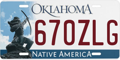 OK license plate 670ZLG