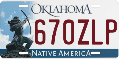 OK license plate 670ZLP