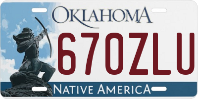 OK license plate 670ZLU