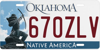 OK license plate 670ZLV