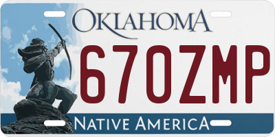 OK license plate 670ZMP
