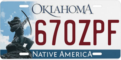 OK license plate 670ZPF