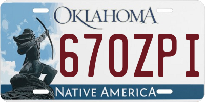 OK license plate 670ZPI