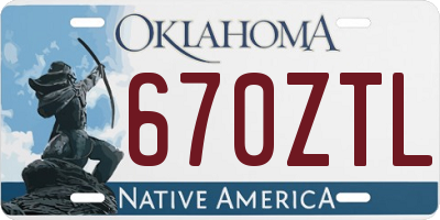 OK license plate 670ZTL
