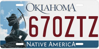 OK license plate 670ZTZ