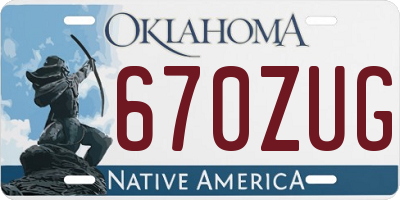 OK license plate 670ZUG