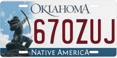 OK license plate 670ZUJ