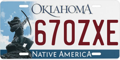 OK license plate 670ZXE