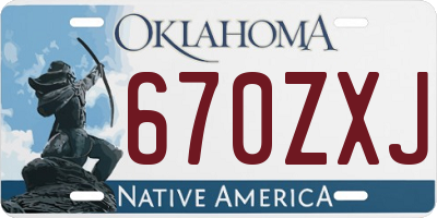 OK license plate 670ZXJ