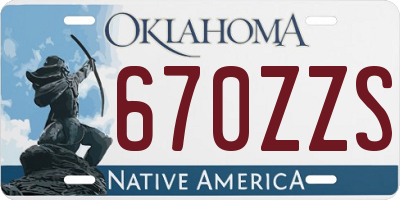 OK license plate 670ZZS