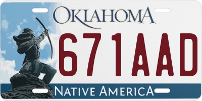 OK license plate 671AAD