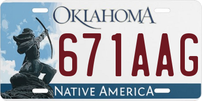 OK license plate 671AAG