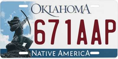 OK license plate 671AAP
