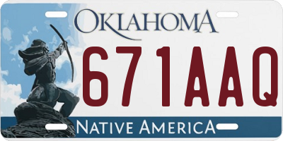 OK license plate 671AAQ
