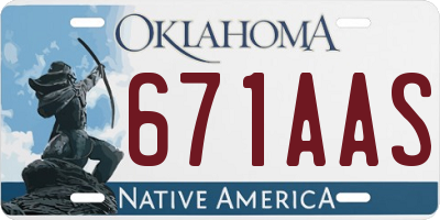 OK license plate 671AAS