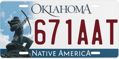 OK license plate 671AAT