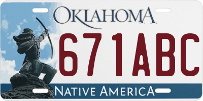 OK license plate 671ABC