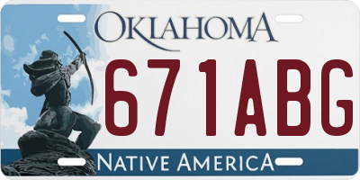 OK license plate 671ABG