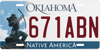 OK license plate 671ABN