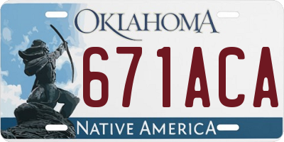 OK license plate 671ACA