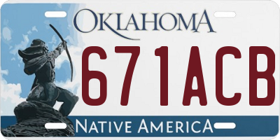 OK license plate 671ACB
