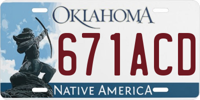 OK license plate 671ACD