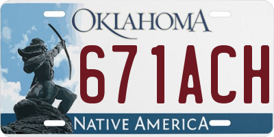 OK license plate 671ACH