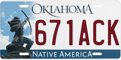 OK license plate 671ACK