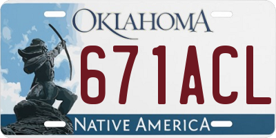 OK license plate 671ACL