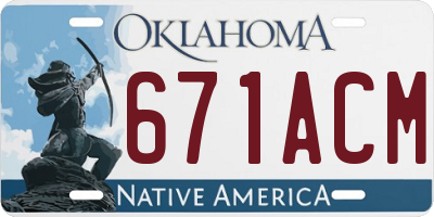 OK license plate 671ACM
