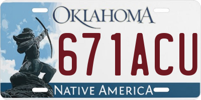 OK license plate 671ACU