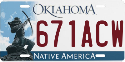 OK license plate 671ACW