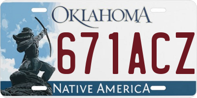 OK license plate 671ACZ