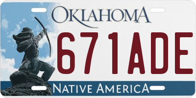 OK license plate 671ADE