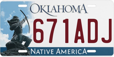 OK license plate 671ADJ