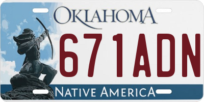 OK license plate 671ADN