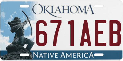 OK license plate 671AEB
