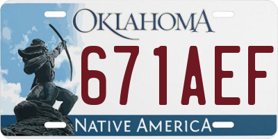 OK license plate 671AEF