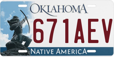 OK license plate 671AEV