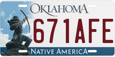 OK license plate 671AFE