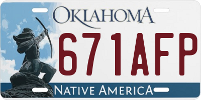 OK license plate 671AFP