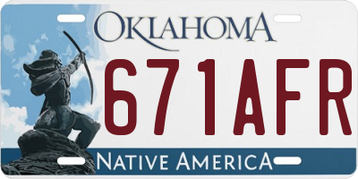OK license plate 671AFR