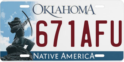 OK license plate 671AFU