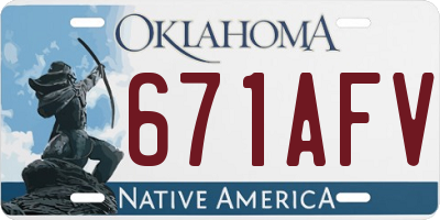 OK license plate 671AFV