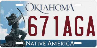 OK license plate 671AGA