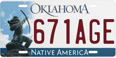OK license plate 671AGE