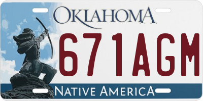 OK license plate 671AGM